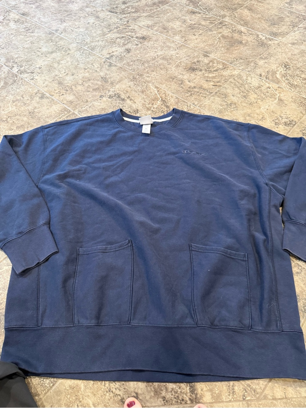 NWOT Champion Navy Crewneck Sweatshirt with Front Pockets